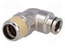 Push-in fitting; angled; nickel plated brass; Thread: BSP 3/8" NORGREN HERION
