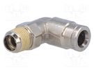 Push-in fitting; angled; nickel plated brass; Thread: BSP 1/8" NORGREN HERION