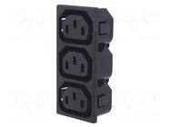 Connector: AC supply; splitter; 10A; 250VAC; C13 (F); IEC 60320 SCHURTER
