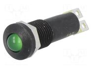 Indicator: LED; prominent; green; 24VDC; Ø8.4mm; IP67; connectors SCHURTER