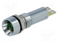 Indicator: LED; recessed; green; 24VDC; Ø8.4mm; IP67; connectors SCHURTER