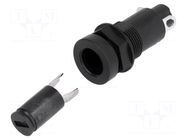 Fuse holder; 5x20mm; 10A; on panel; black; FEF; 250VAC; UL94V-0 SCHURTER