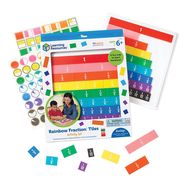 Rainbow Fraction Tiles With Tray Learning Resources LER 0615, Learning Resources