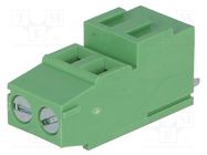 PCB terminal block; angled 90°; 5mm; ways: 2; on PCBs; 2.5mm2; 24A DEGSON ELECTRONICS