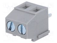 PCB terminal block; angled 90°; 3.5mm; ways: 2; on PCBs; 1.5mm2 DEGSON ELECTRONICS