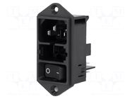 Connector: AC supply; socket; male; 10A; 250VAC; C14 (E); DD11 SCHURTER