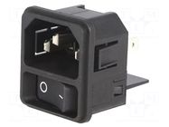 Connector: AC supply; socket; male; 15A; 250VAC; C14 (E); DC11 SCHURTER