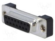 D-Sub; PIN: 15; socket; female; straight; THT; UNC 4-40; 5A; 250V ADAM TECH