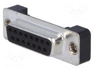 Connector: D-Sub; PIN: 15; socket; female; straight; THT; UNC 4-40 ADAM TECH