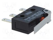 Microswitch SNAP ACTION; 0.1A/125VAC; 0.1A/30VDC; with lever OMRON Electronic Components
