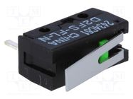 Microswitch SNAP ACTION; 0.1A/6VDC; with lever; SPST-NO; Pos: 2 OMRON Electronic Components