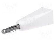 Connector: 2mm banana; plug; 5A; white; soldered,on cable DONAU ELEKTRONIK