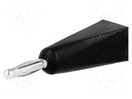 Connector: 2mm banana; plug; 5A; black; soldered,on cable DONAU ELEKTRONIK