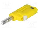 Plug; 4mm banana; 36A; 30VAC; 60VDC; yellow; on cable DONAU ELEKTRONIK
