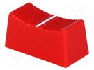 Knob: slider; red; 23x11x11mm; Width shaft 3/4mm; plastic CLIFF