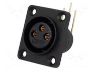 Connector: XLR; socket; female; 5A; PIN: 3; angled 90°; sealed; THT CLIFF