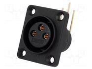 Connector: XLR; socket; female; 5A; PIN: 3; angled 90°; sealed; THT CLIFF