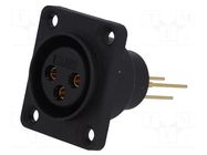 Connector: XLR; socket; female; 5A; PIN: 3; straight; sealed; THT CLIFF