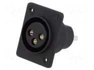Connector: XLR; socket; female; 5A; PIN: 3; soldering; black; plastic CLIFF