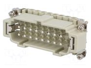 Connector: HDC; male; CNE; PIN: 16; 16A; 500V; 16+PE; size 77.27 ILME