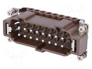 Connector: HDC; male; 180 °C; 16A; 500V; 16+PE; size 77.27; 0.5÷4mm2 ILME