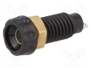 Socket; 4mm banana; 10A; 60VDC; 23mm; black; nickel plated CLIFF