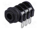 Socket; Jack 6,3mm; female; stereo,with triple switch; ways: 3 CLIFF