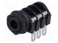 Connector: Jack 6,3mm; socket; female; stereo,with triple switch 