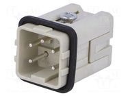 Connector: HDC; contact insert; male; CKS; PIN: 5; 10A; 400V; 4+PE ILME