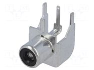 Connector: RCA; socket; female; angled 90°; THT; Marker: black NINIGI
