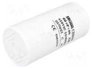 Capacitor: polypropylene; motors, run; 60uF; 450V; Ø50x106mm; ±5% SR PASSIVES