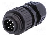 Connector: circular; plug; male; IP67; CA; PIN: 7(6+1); 6+PE; 250V HIRSCHMANN