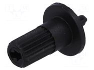 Knob; shaft knob,with flange; black; Ø5mm; Flange dia: 9mm ACP