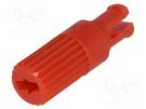 Knob; shaft knob; red; h: 11.7mm; for mounting potentiometers ACP