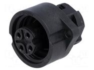 Connector: circular; socket; PIN: 4; female; screw terminal; 3+PE AMPHENOL