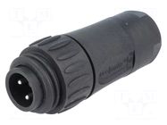 Connector: circular; plug; for cable; PIN: 4; male; screw terminal AMPHENOL
