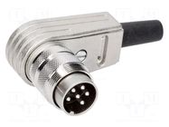 Connector: M16; plug; male; soldering; for cable; PIN: 6; 5A; 300V AMPHENOL