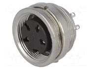 Connector: M16; socket; female; PIN: 4; 5A; 300V; C091A; soldering AMPHENOL