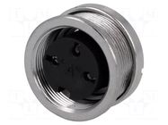 Connector: M16; socket; female; PIN: 3; 5A; 300V; C091A; soldering AMPHENOL