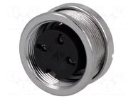 Connector: M16; socket; female; PIN: 3; 5A; 300V; C091A; soldering AMPHENOL