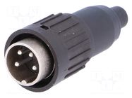 Connector: DIN; plug; male; C091B; PIN: 4; straight; for cable; 300V AMPHENOL