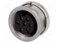 Connector: M16; socket; female; PIN: 7; 5A; 100V; C091D; soldering AMPHENOL