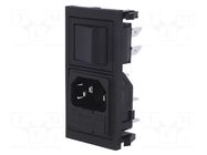 Connector: AC supply; socket; male; 10A; 250VAC; C14 (E); IEC 60320 BULGIN