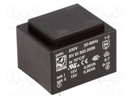 Transformer: encapsulated; 1.9VA; 230VAC; 15V; 15V; 63mA; 63mA; PCB HAHN