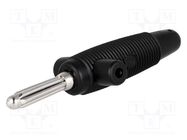 Plug; 4mm banana; 30A; 60VDC; black; 3mΩ; 2.5mm2; on cable; 60.5mm HIRSCHMANN T&M