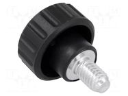 Knob; Ø: 20mm; Ext.thread: M6; 10mm; H: 16mm; polyamide; knurled ELESA+GANTER