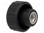 Knob; Ø: 20mm; Int.thread: M6; 6mm; H: 16mm; polyamide; knurled ELESA+GANTER