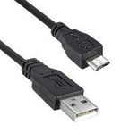 USB CORD, 2.0 PLUG A-MICRO B, 914MM, BLK