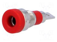 Connector: 4mm banana; socket; 60VDC; 24A; red; nickel plated; 28mm AXIOMET