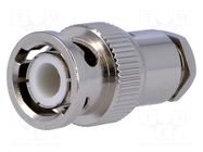 Connector: BNC; plug; male; straight; 50Ω; soldering,clamp; PTFE YIZN Jiangsu Tengyu Electronics co.